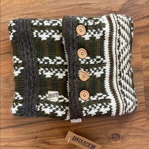 Duluth Trading Green and White Knit Neck Warmer